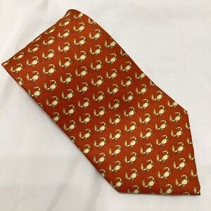 🦀South Beach Ties Orange and Yellow Crab Patterned Tie for Men